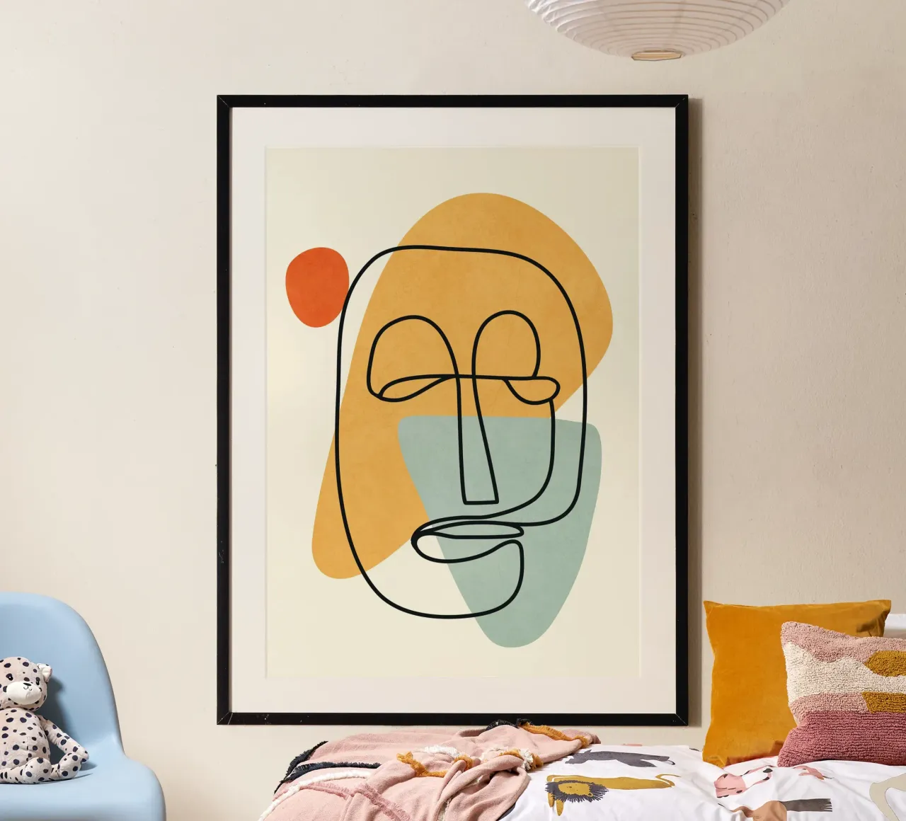 Abstract Faces 12 poster con telaio in plastica da cityart