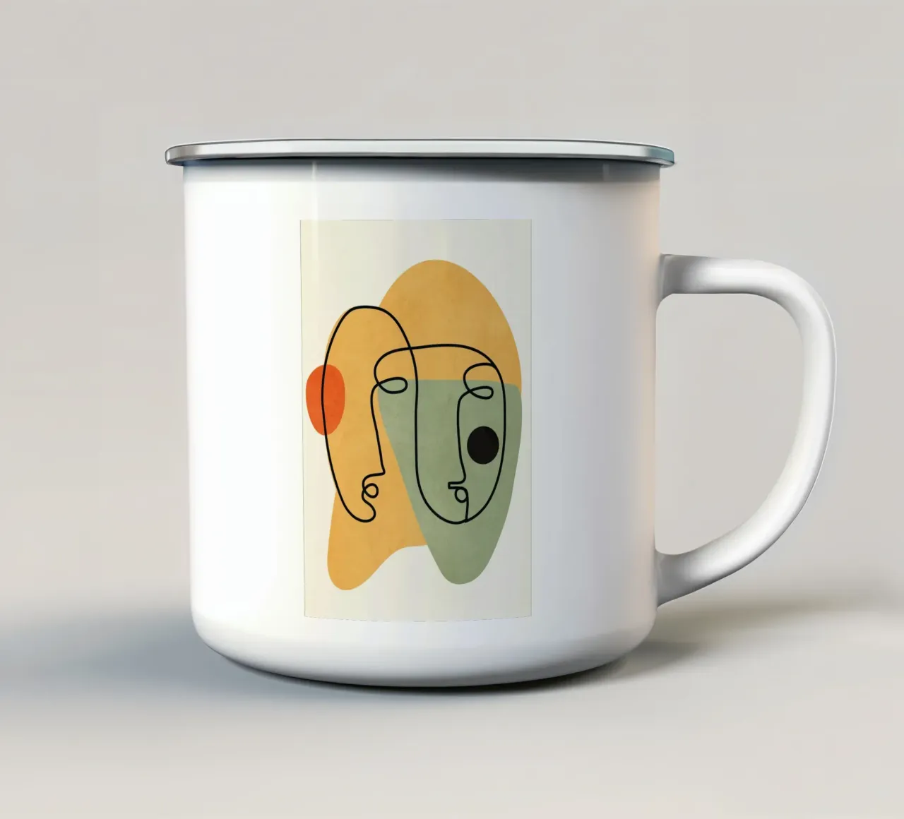 Abstract Faces 13 tazza in smalto da cityart