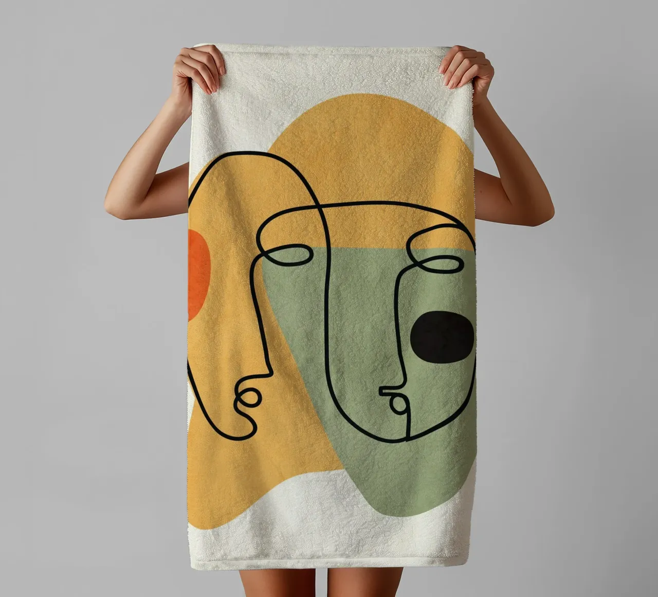 Abstract Faces 13 badhanddoek van cityart