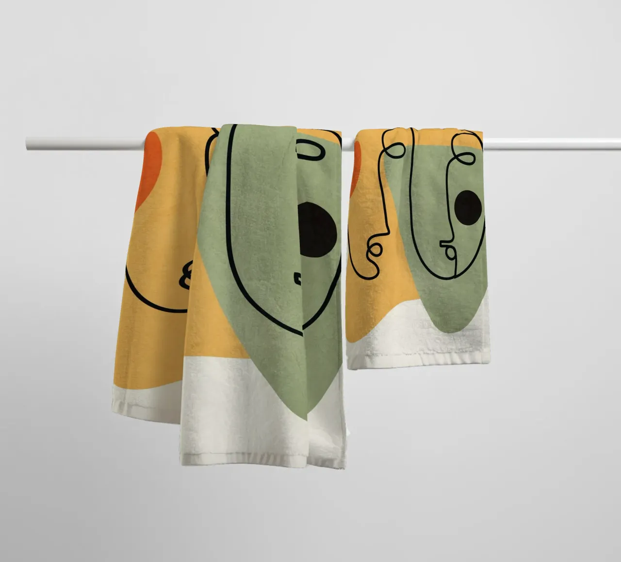 Abstract Faces 13 badhanddoek van cityart