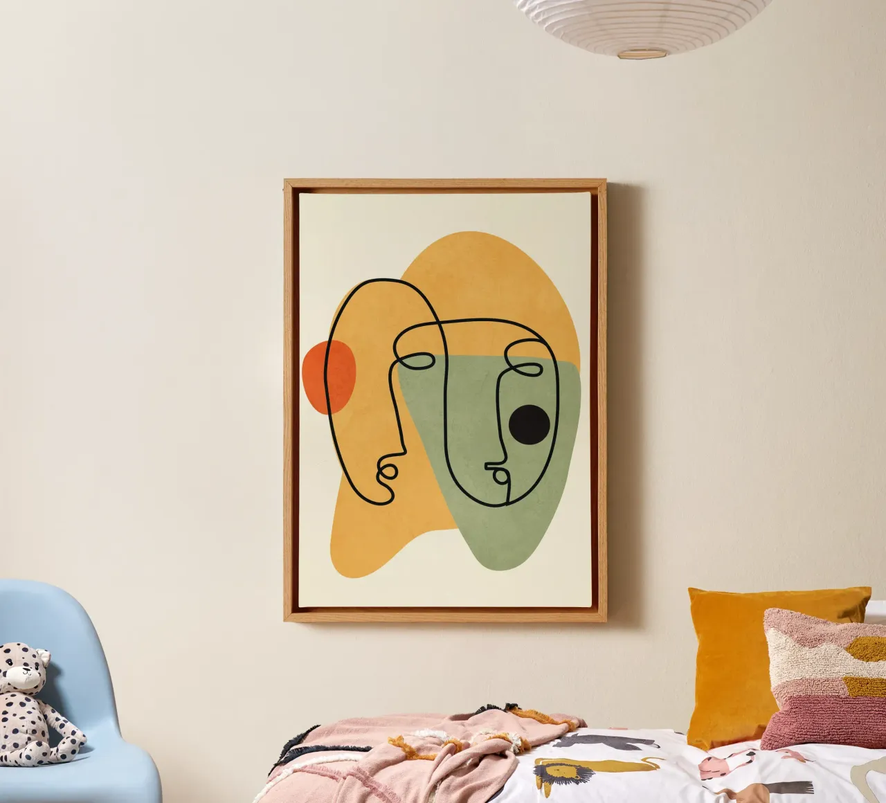 Abstract Faces 13 canvas with Floater frame by cityart