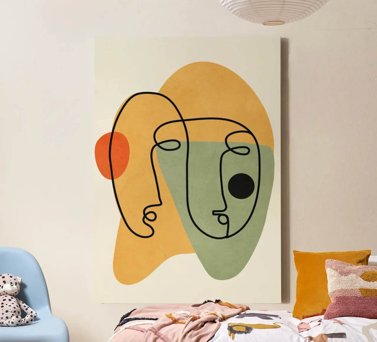 Abstract Faces 13 canvas with Floater frame by cityart