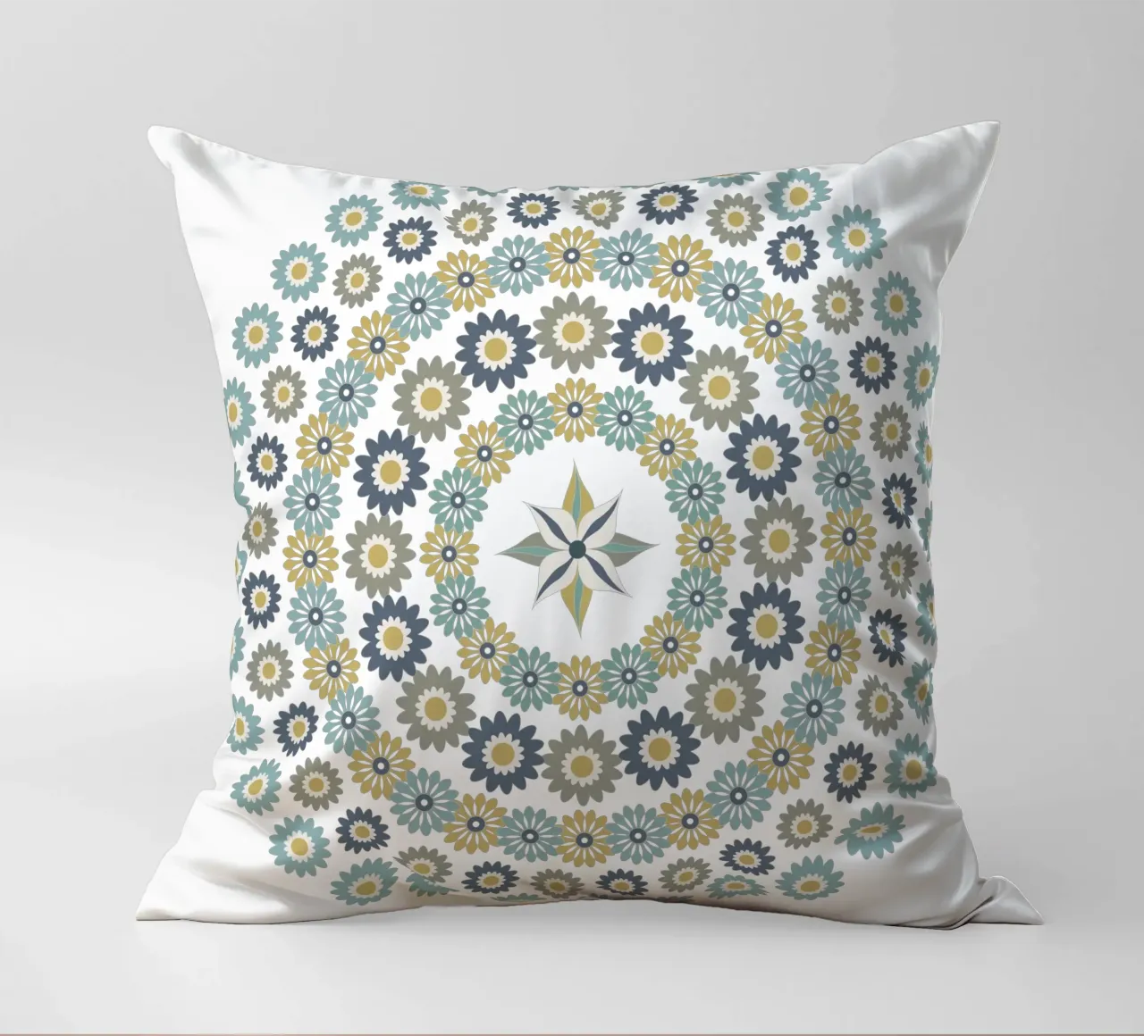 Mandala, fleurs bleus et marrons cuscino da Collection “Esprit Mandala"