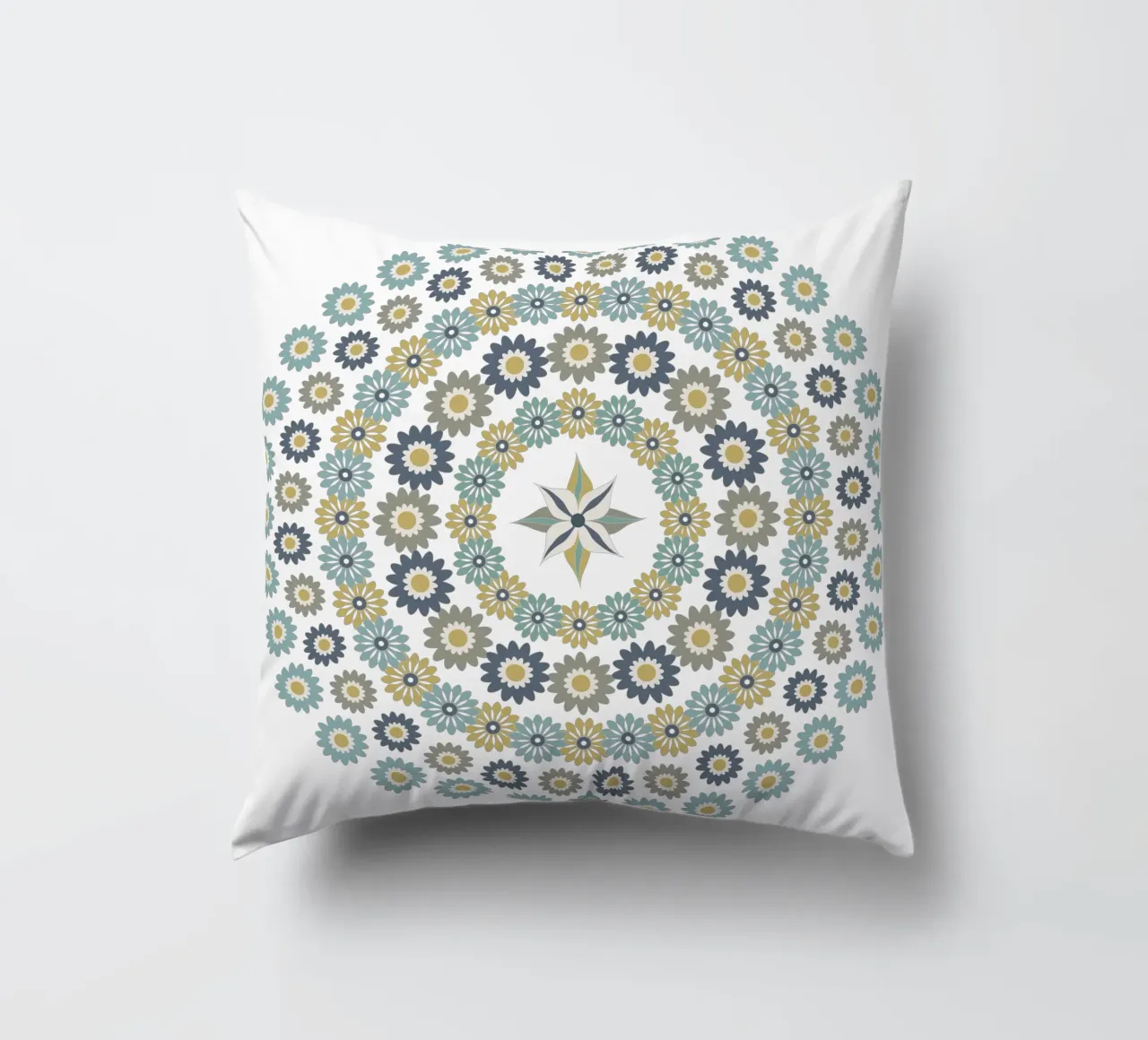 Mandala, fleurs bleus et marrons cuscino da Collection “Esprit Mandala"