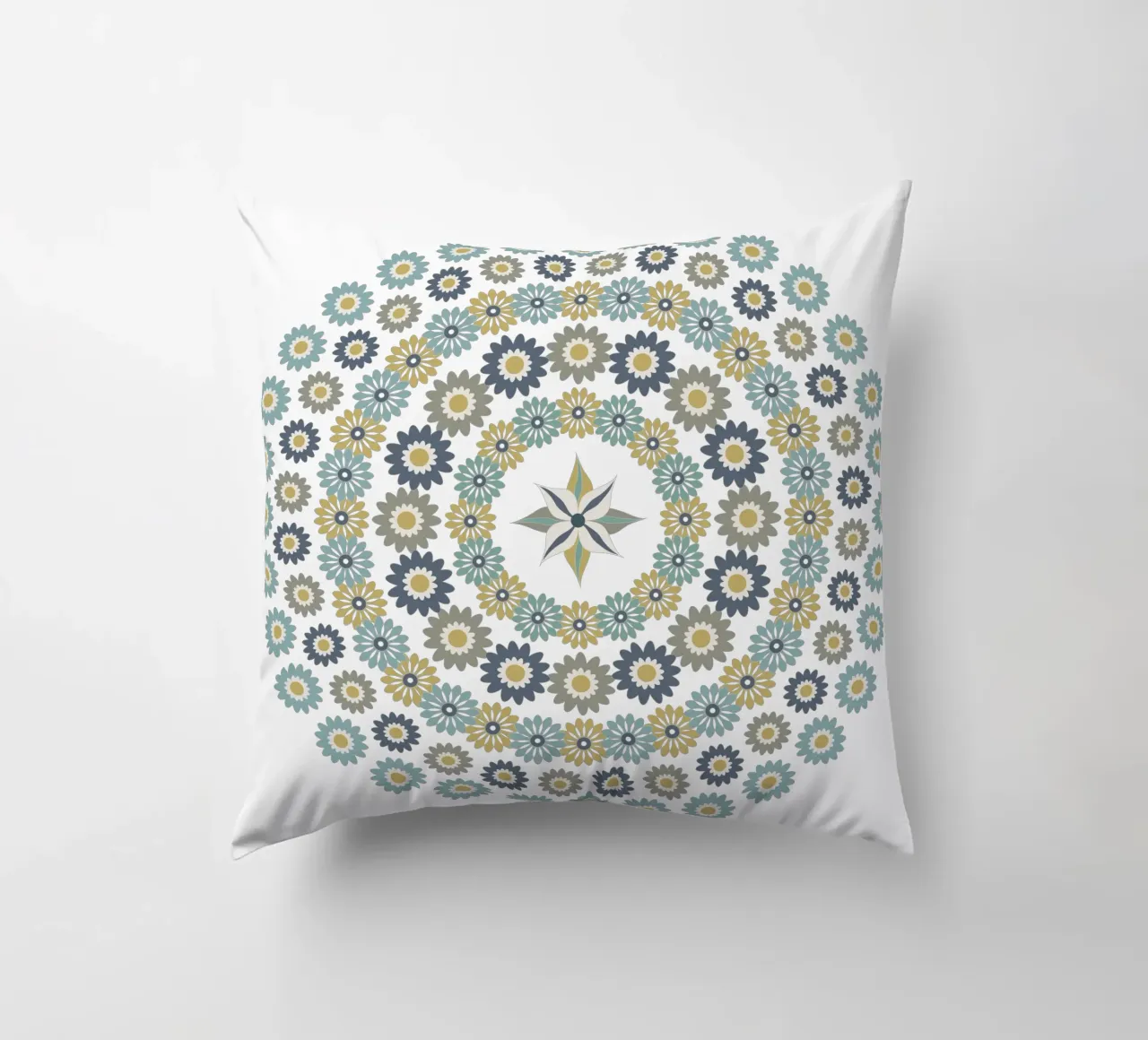 Mandala, fleurs bleus et marrons cuscino da Collection “Esprit Mandala"