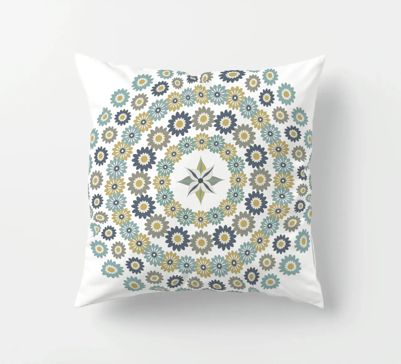 Mandala, fleurs bleus et marrons cuscino da Collection “Esprit Mandala"