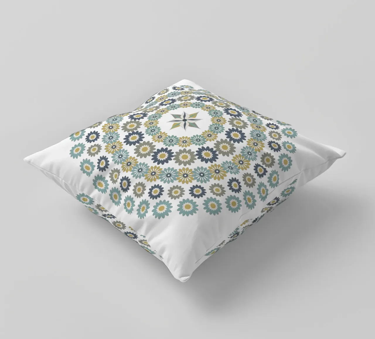 Mandala, fleurs bleus et marrons cuscino da Collection “Esprit Mandala"