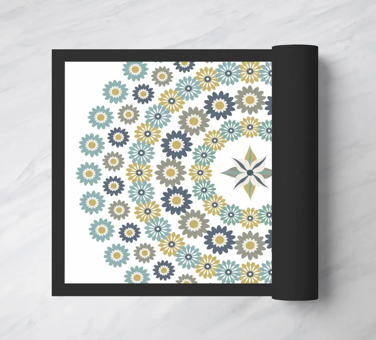 Mandala, fleurs bleus et marrons zerbino da Collection “Esprit Mandala"