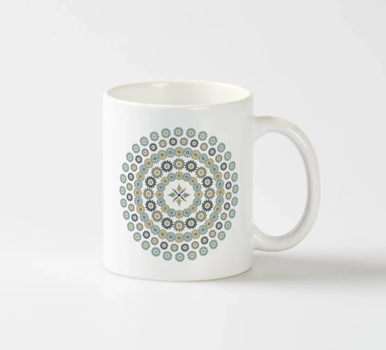 Mandala, fleurs bleus et marrons tazza in ceramica da Collection “Esprit Mandala"
