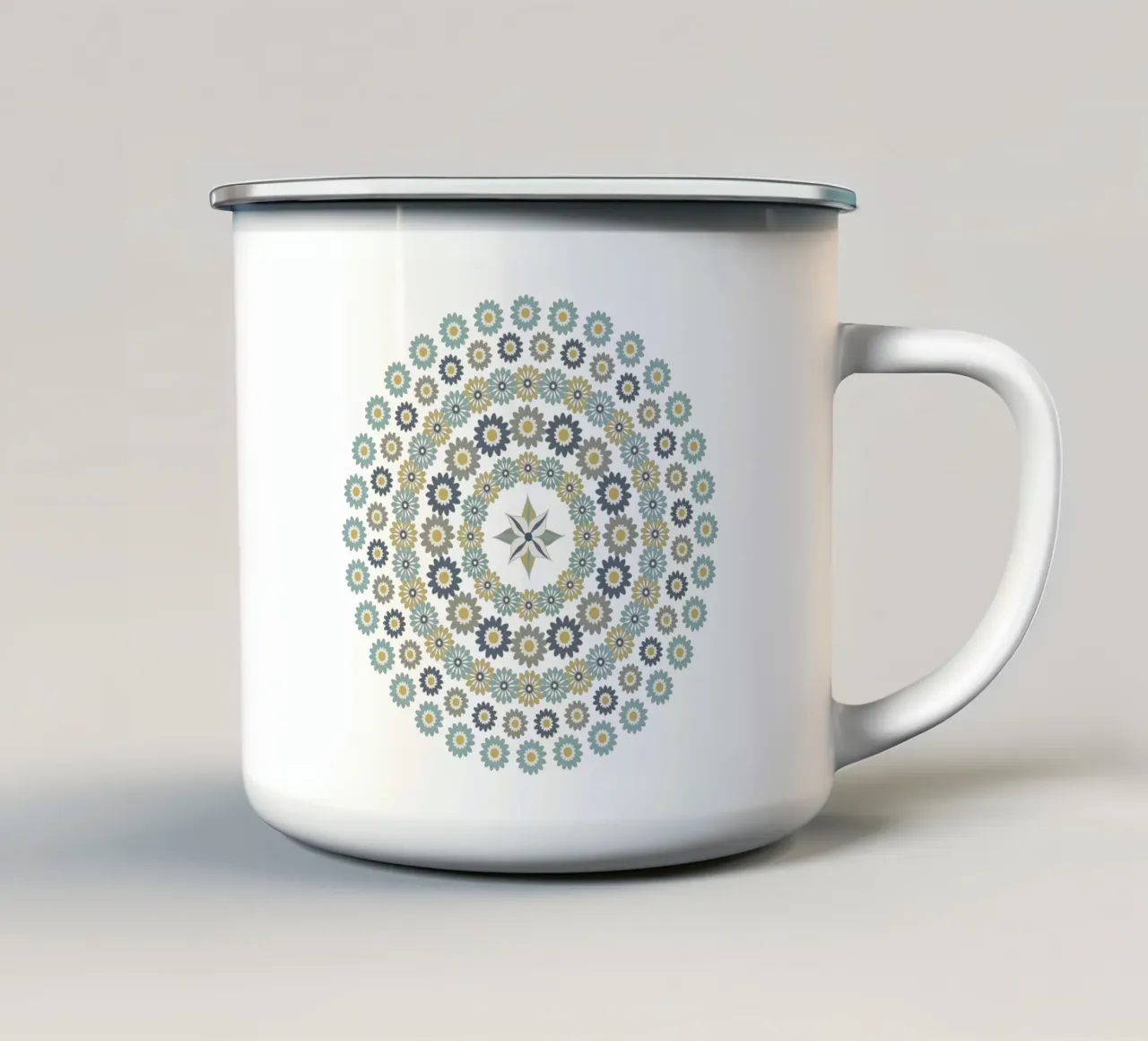 Mandala, fleurs bleus et marrons tazza in smalto da Collection “Esprit Mandala"