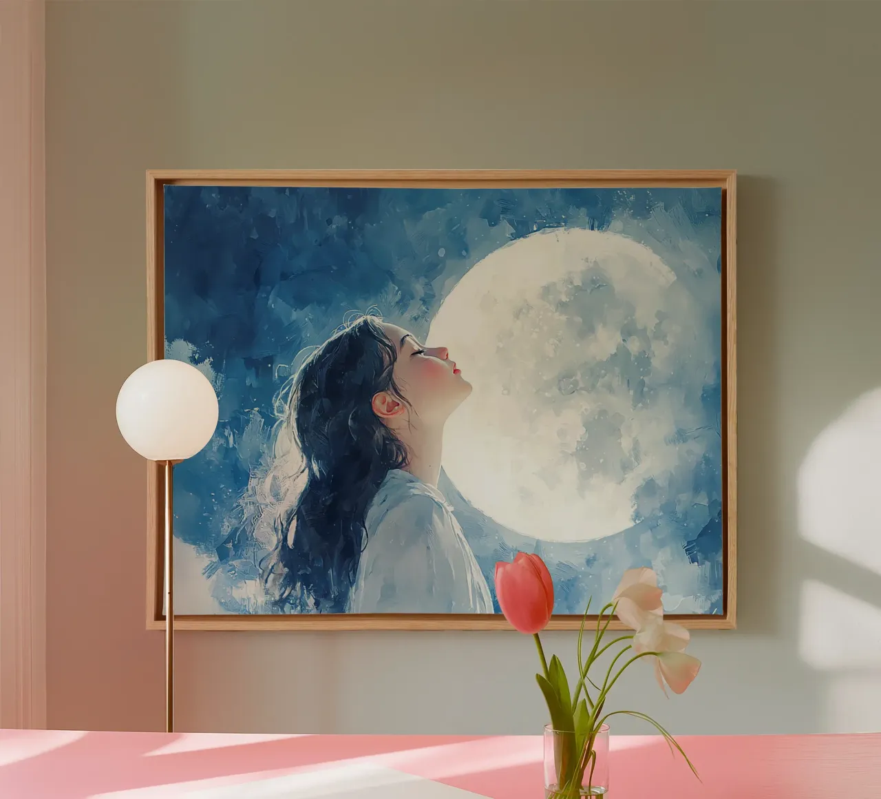 Maanlicht canvas met Baklijst van Théïa's Fantasia World