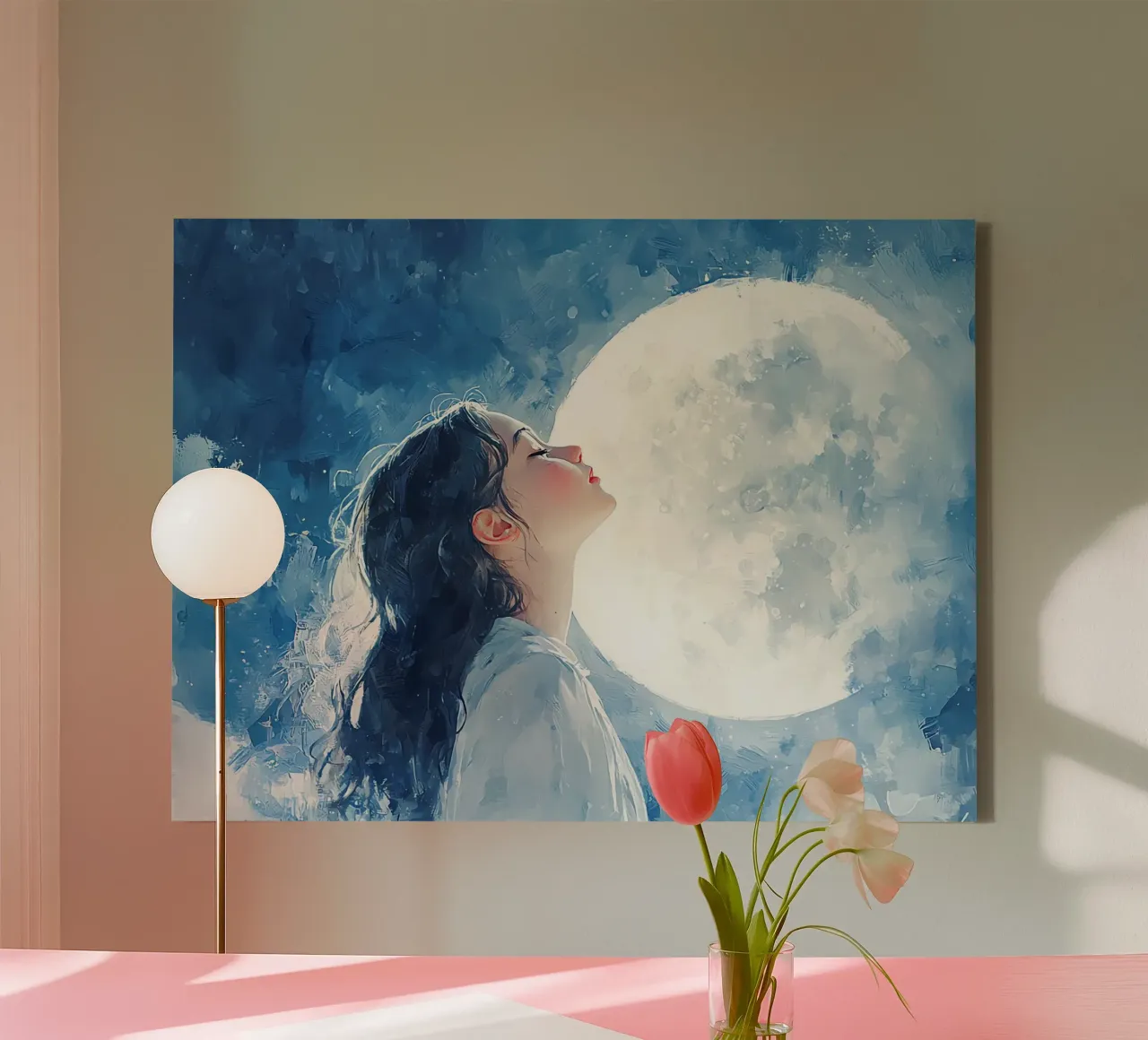 Maanlicht canvas met Baklijst van Théïa's Fantasia World