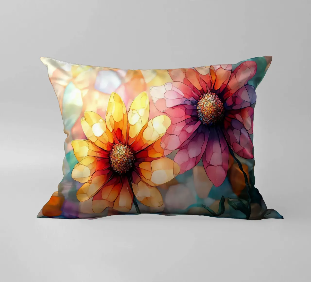 Vetro colorato con fiori cuscino da Théïa's Fantasia World