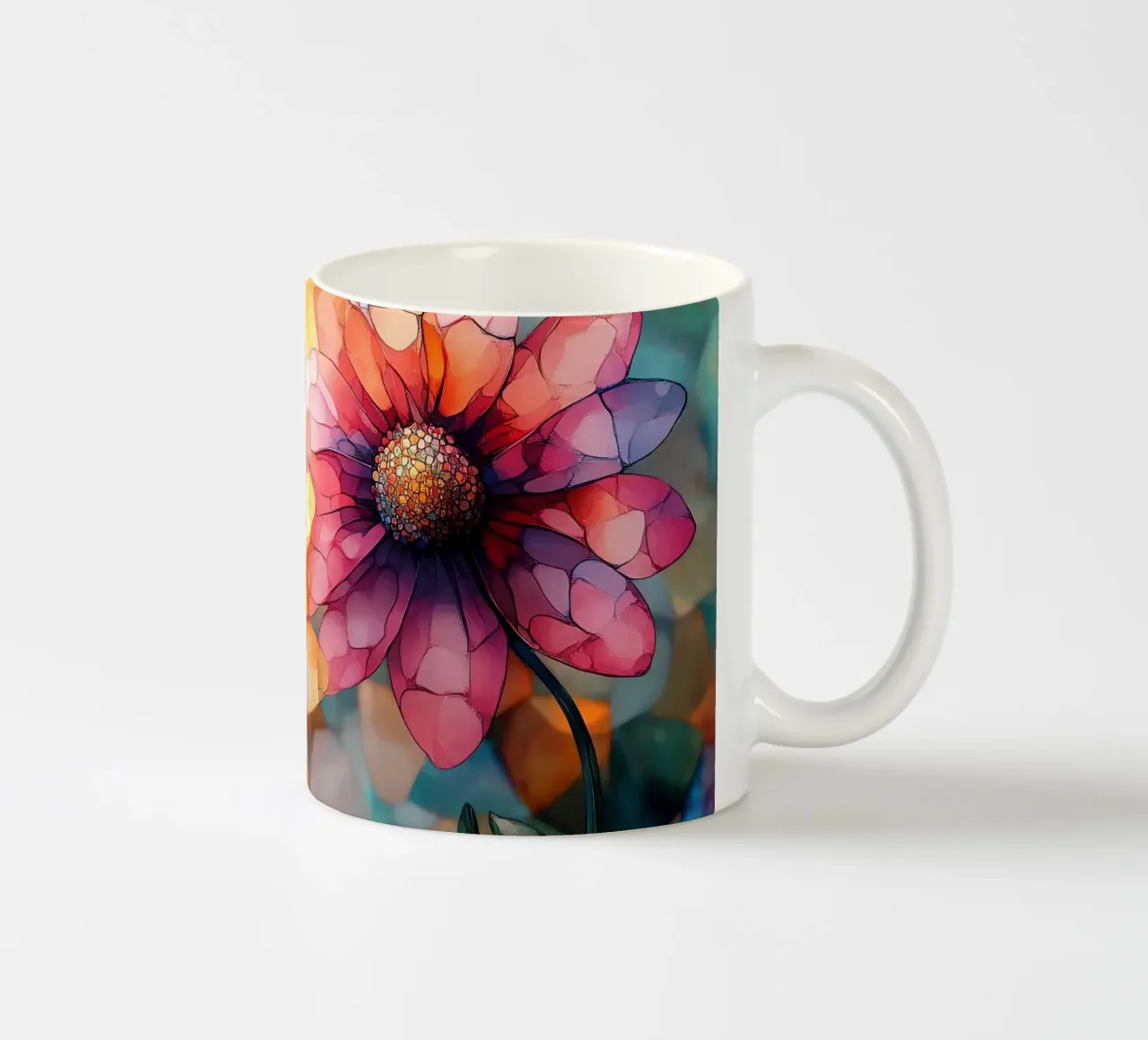 Vetro colorato con fiori tazza in ceramica da Théïa's Fantasia World