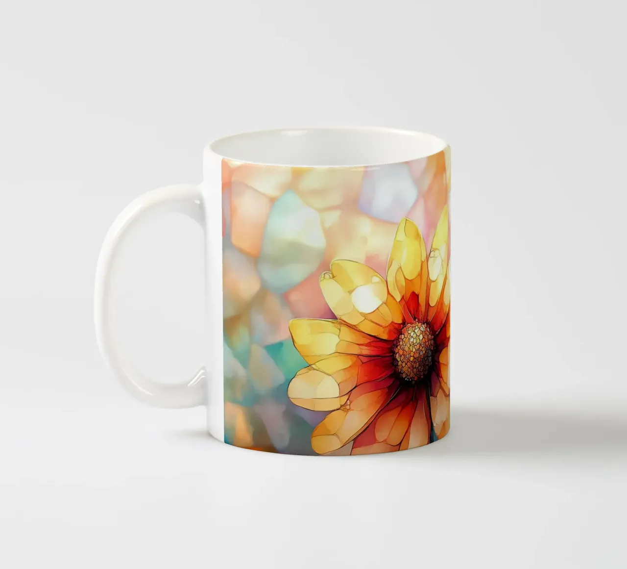 Vetro colorato con fiori tazza in ceramica da Théïa's Fantasia World