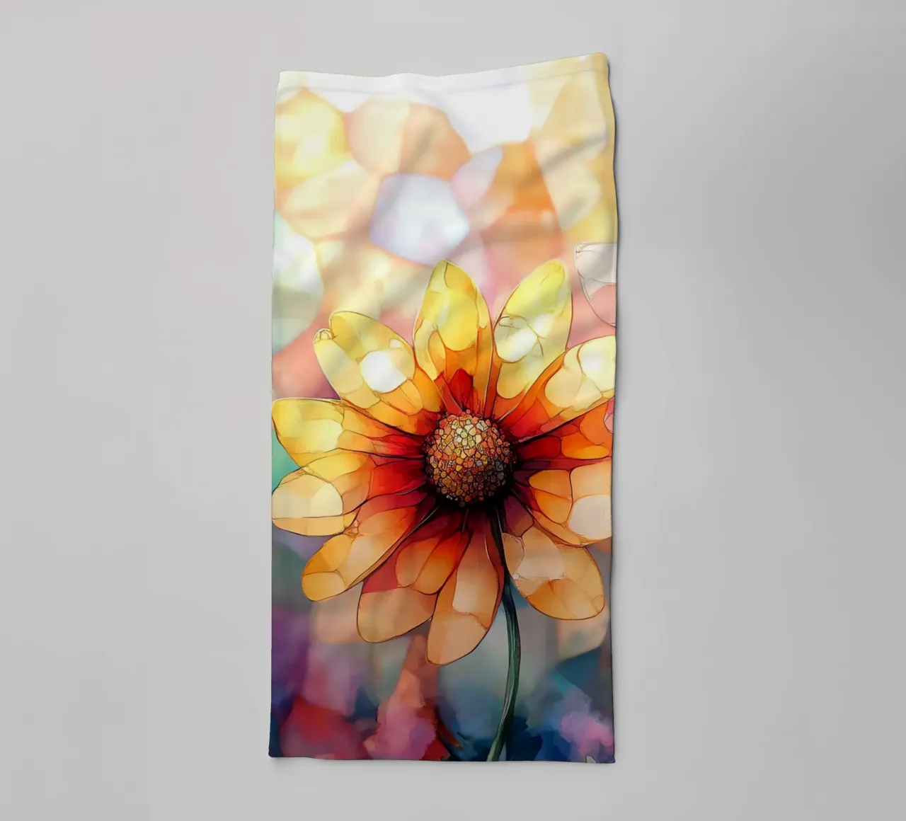 Vetro colorato con fiori asciugamano da bagno da Théïa's Fantasia World