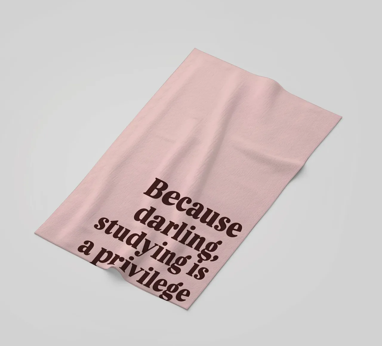 "Because darling, studying is a privilege." telo mare da Type & Tape