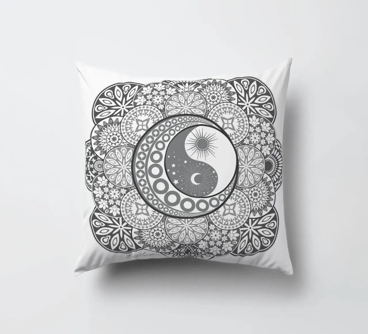 Mandala, yin e yang cuscino da Collection “Esprit Mandala"