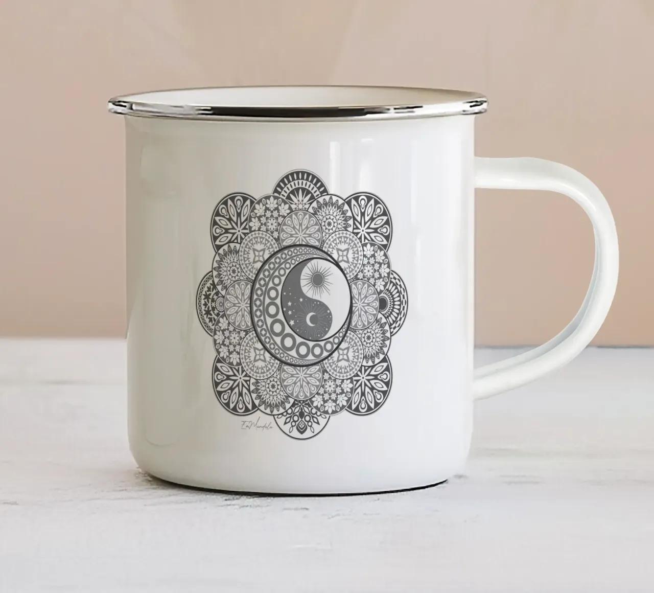 Mandala, yin e yang tazza in smalto da Collection “Esprit Mandala"