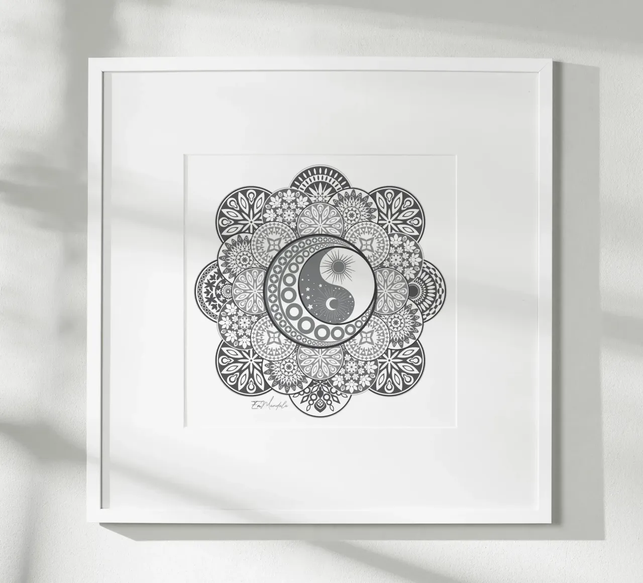 Mandala, yin e yang poster con telaio in plastica da Collection “Esprit Mandala"
