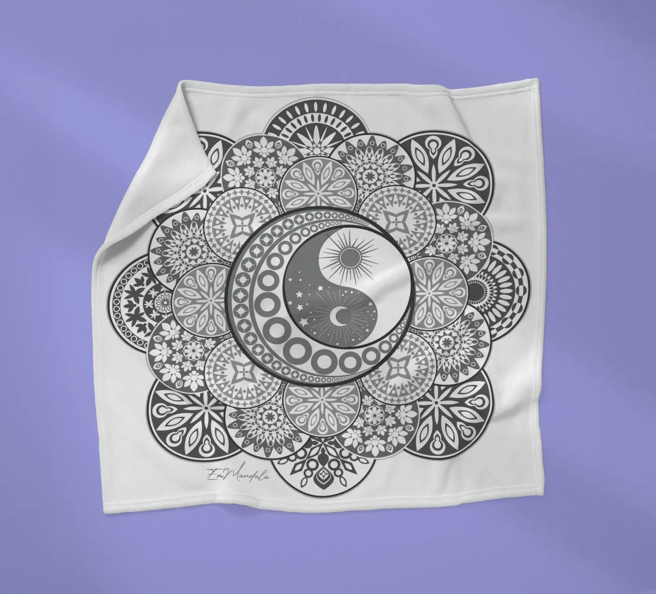 Mandala, yin e yang coperta in pile da Collection “Esprit Mandala"
