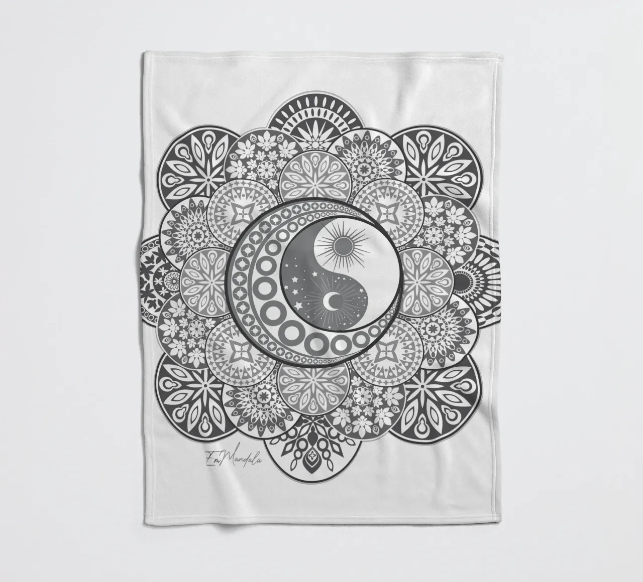 Mandala, yin e yang coperta in pile da Collection “Esprit Mandala"