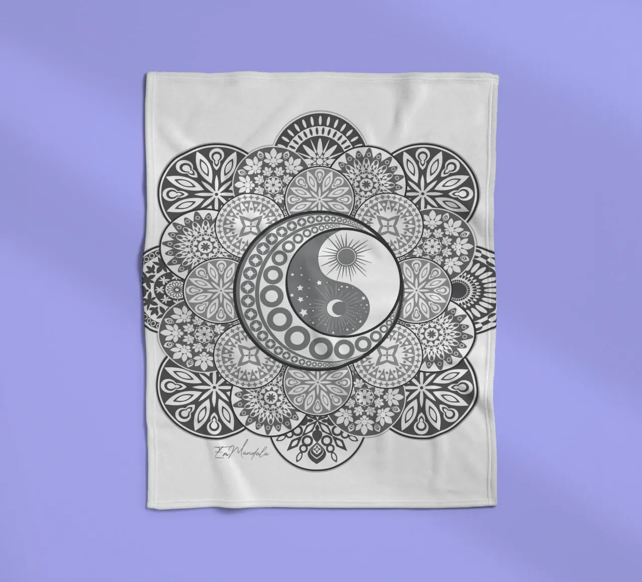 Mandala, yin e yang coperta in pile da Collection “Esprit Mandala"