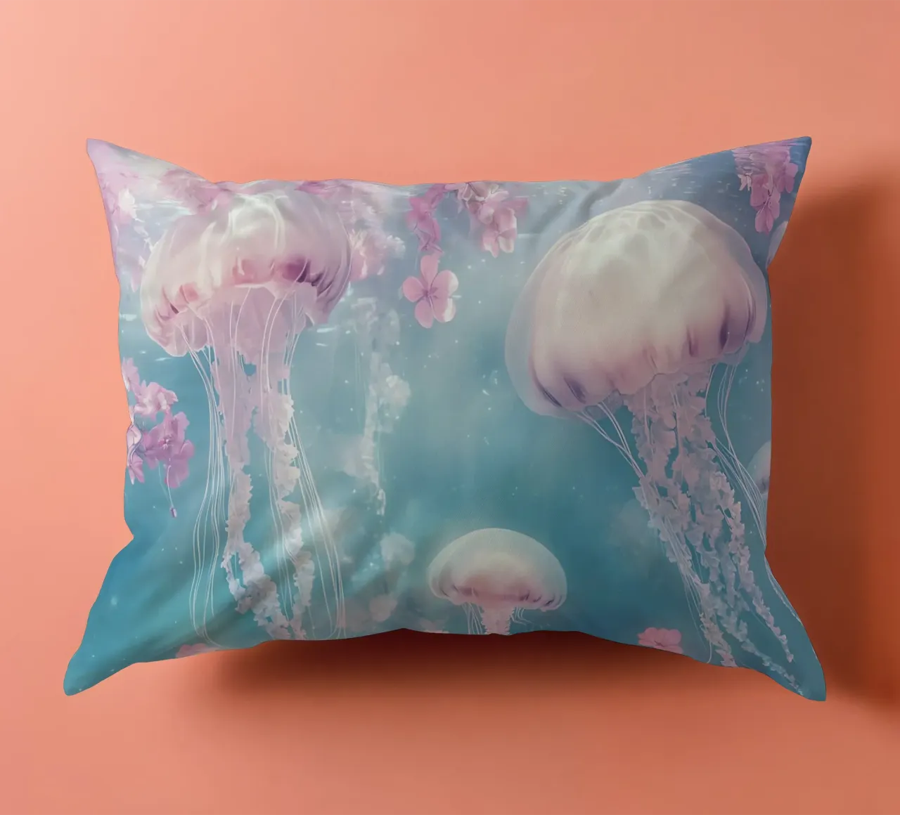Sott'acqua, meduse e fiori sognano cuscino da Théïa's Fantasia World