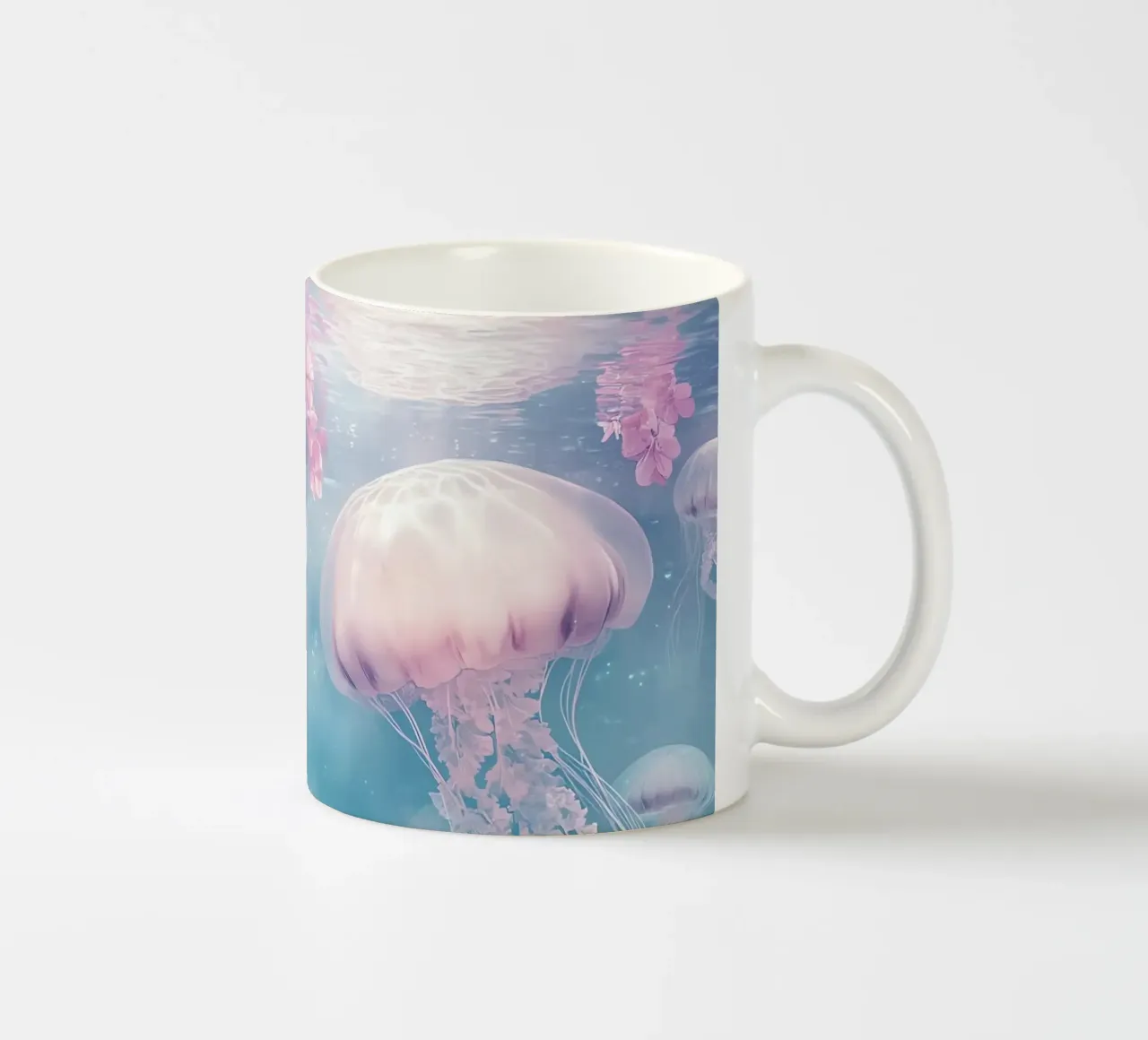 Sott'acqua, meduse e fiori sognano tazza in ceramica da Théïa's Fantasia World