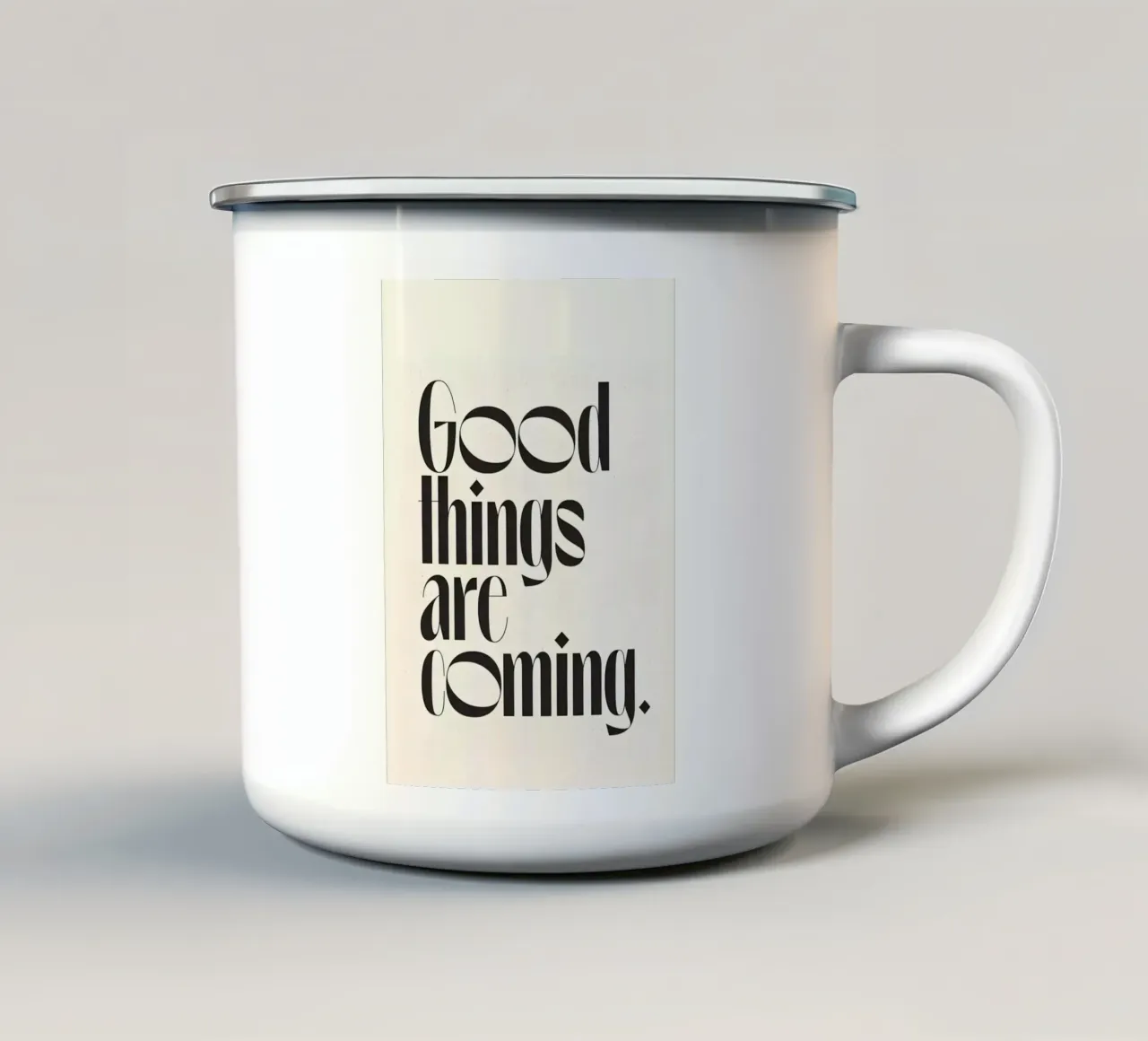 Good things are coming. tazza in smalto da Type & Tape