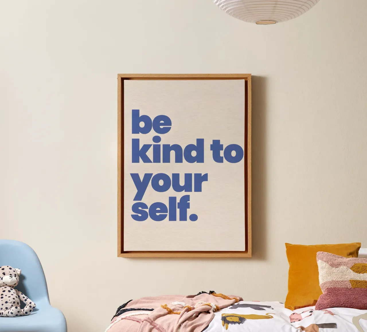 Be kind to yourself tela con Cornice a cassetta da Type & Tape