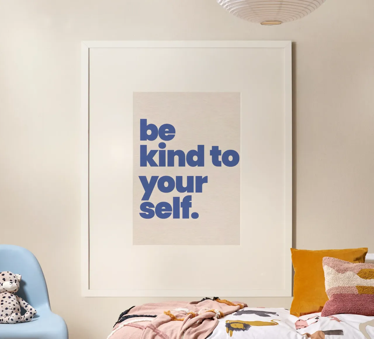 Be kind to yourself poster con telaio in alluminio da Type & Tape