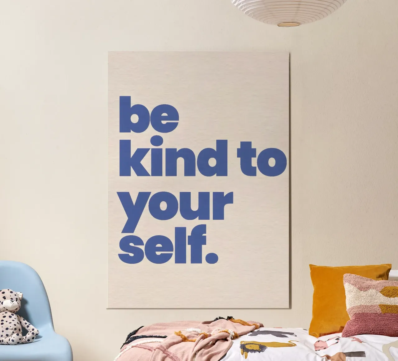 Be kind to yourself poster con telaio in alluminio da Type & Tape