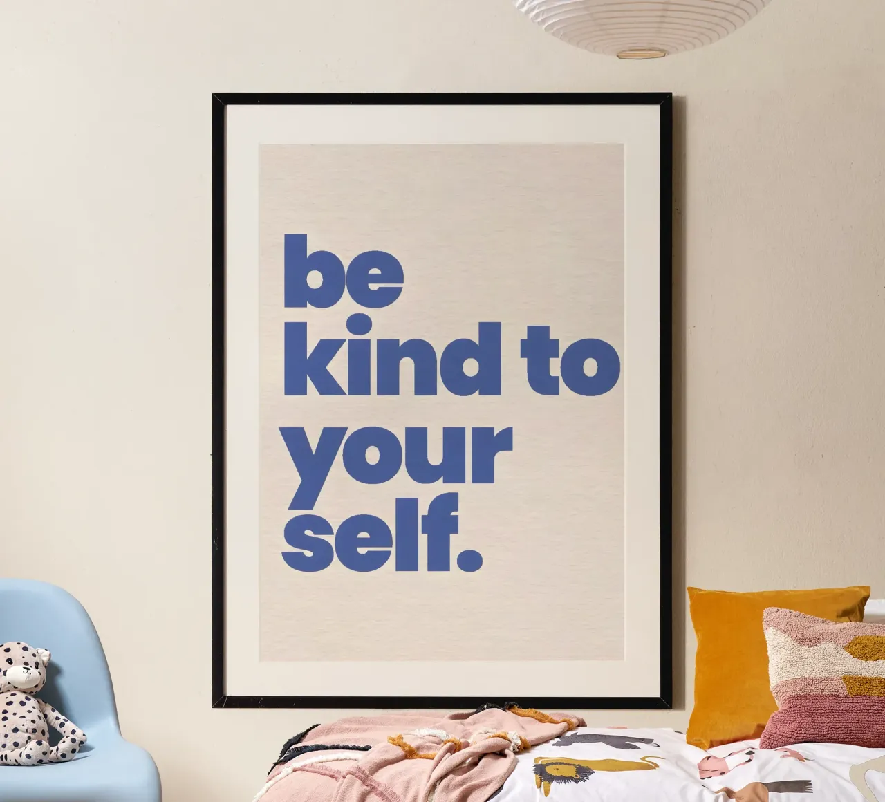 Be kind to yourself poster con telaio in alluminio da Type & Tape