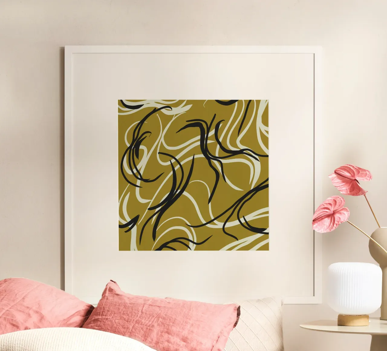 Design fluido 03 poster con telaio in legno da Little Dean