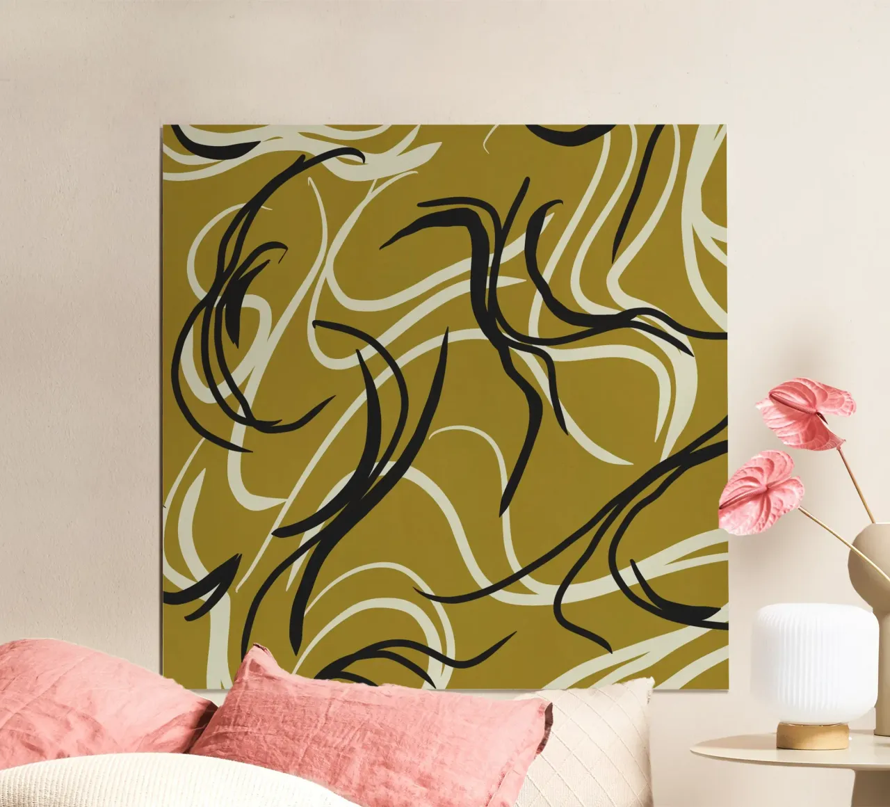 Design fluido 03 poster con telaio in legno da Little Dean