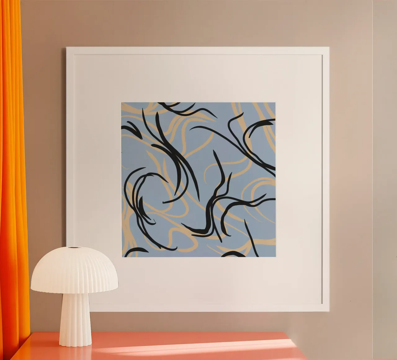 Design fluido 04 poster con telaio in alluminio da Little Dean
