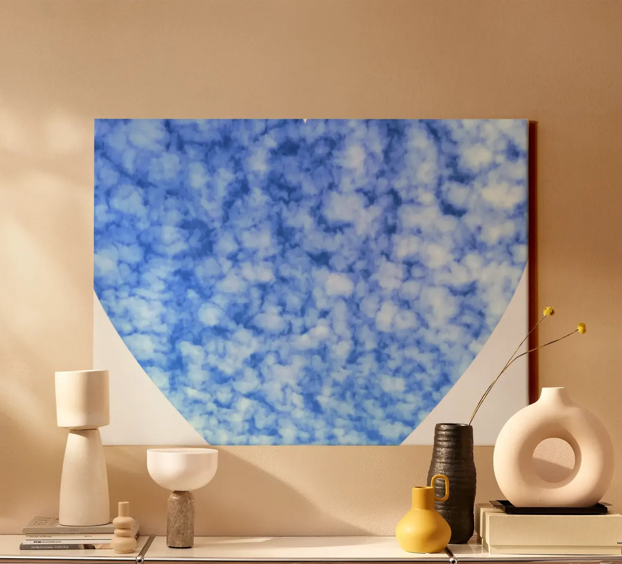Herz aus Wolken (The sky is my favorite color) tela con Cornice a cassetta da Frida + frei