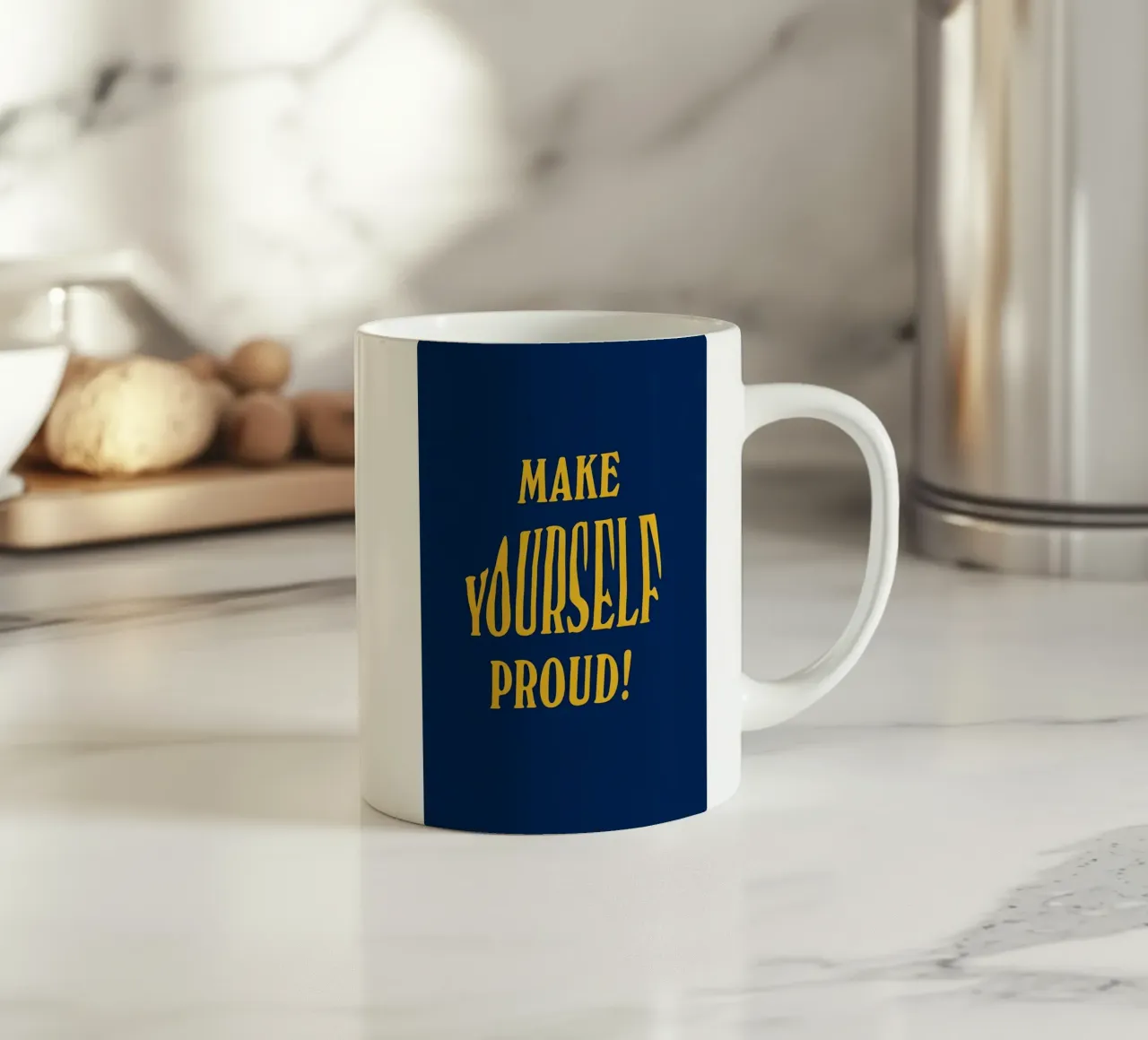 MAKE YOURSELF PROUD! tazza in ceramica da Type & Tape