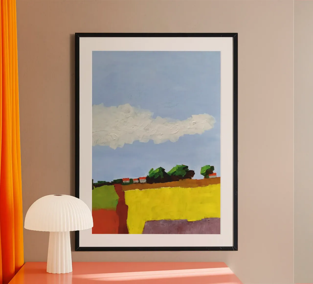 Abstrkte Landschaft 1 poster con telaio in alluminio da Martin Ahrens