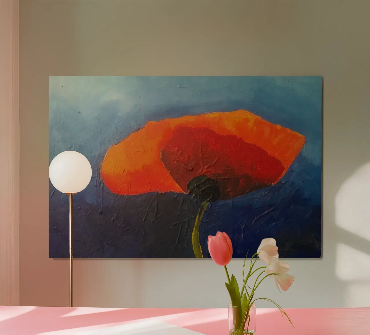 Fiore di papavero 1 poster con telaio in legno da Martin Ahrens