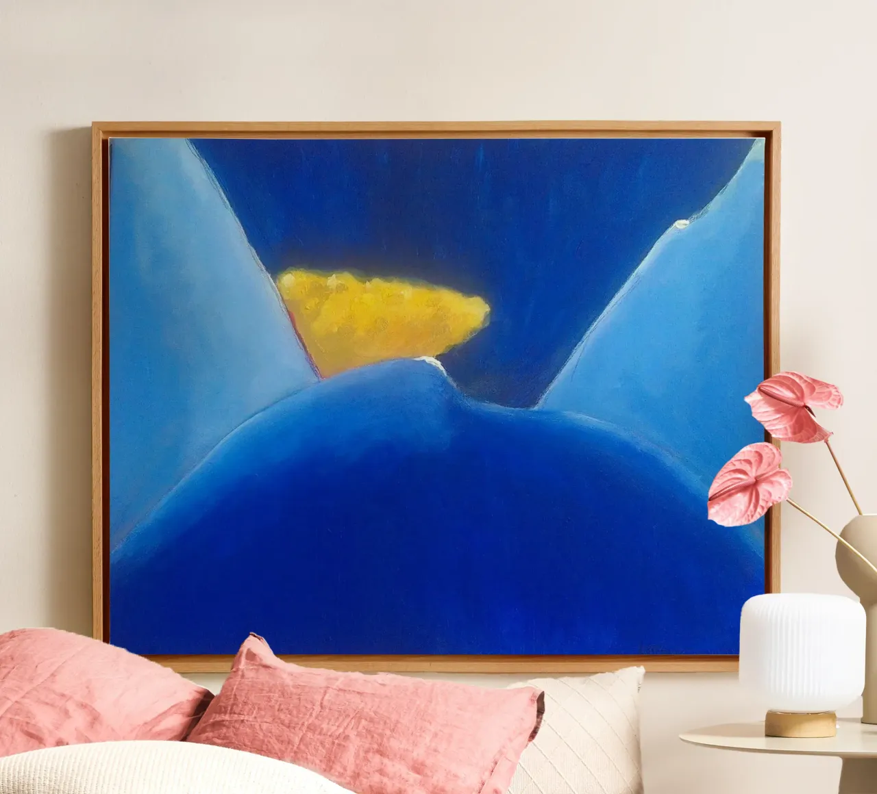 In bloei canvas met Baklijst van Martin Ahrens