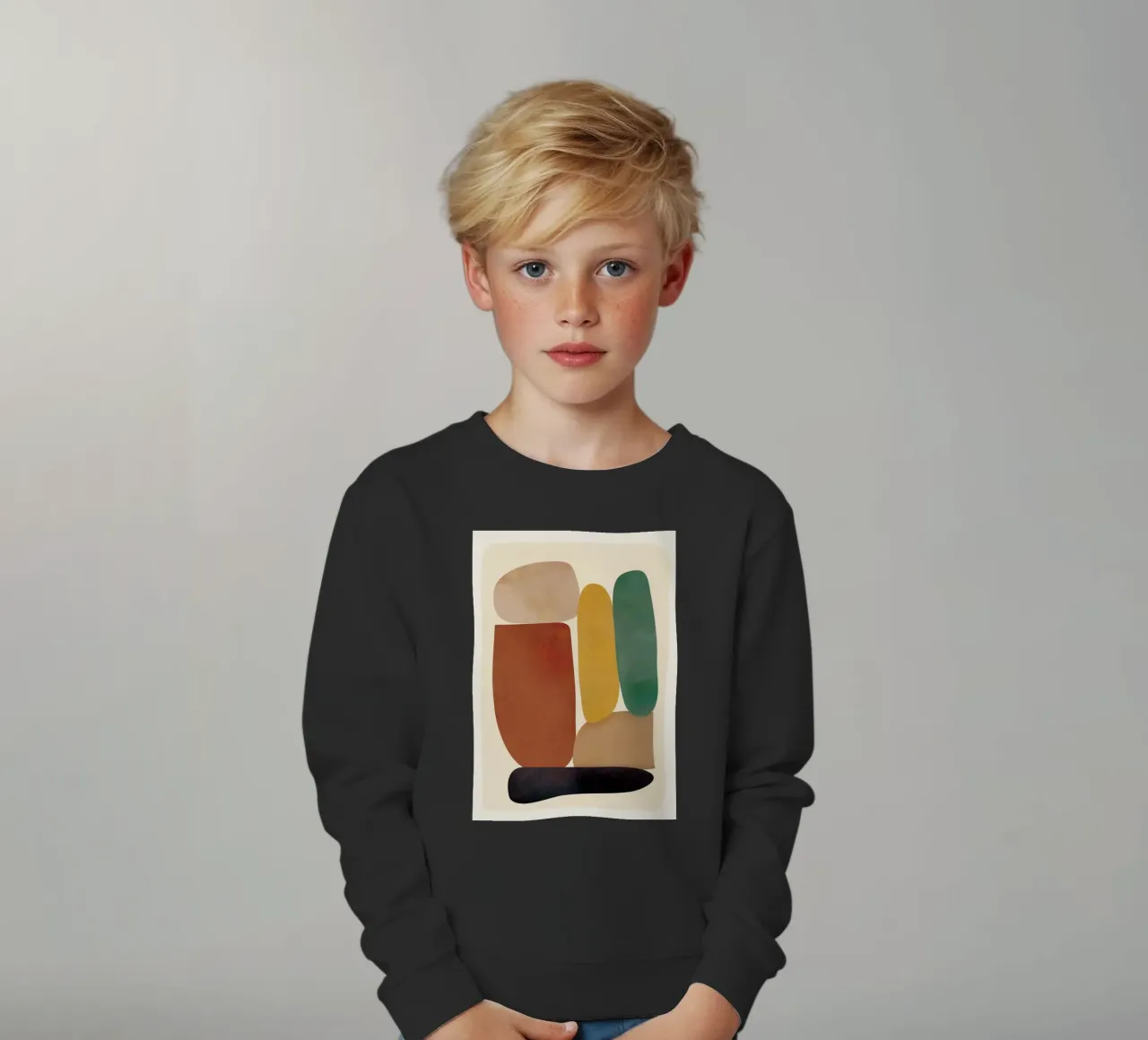 Abstract Minimal Shapes felpa bambino da Flow Line