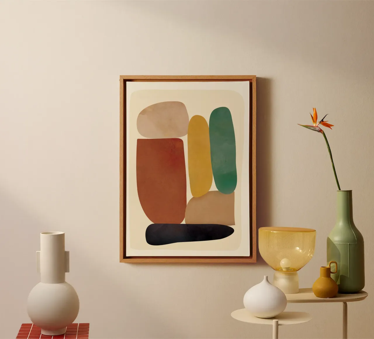 Abstract Minimal Shapes tela con Cornice a cassetta da Flow Line