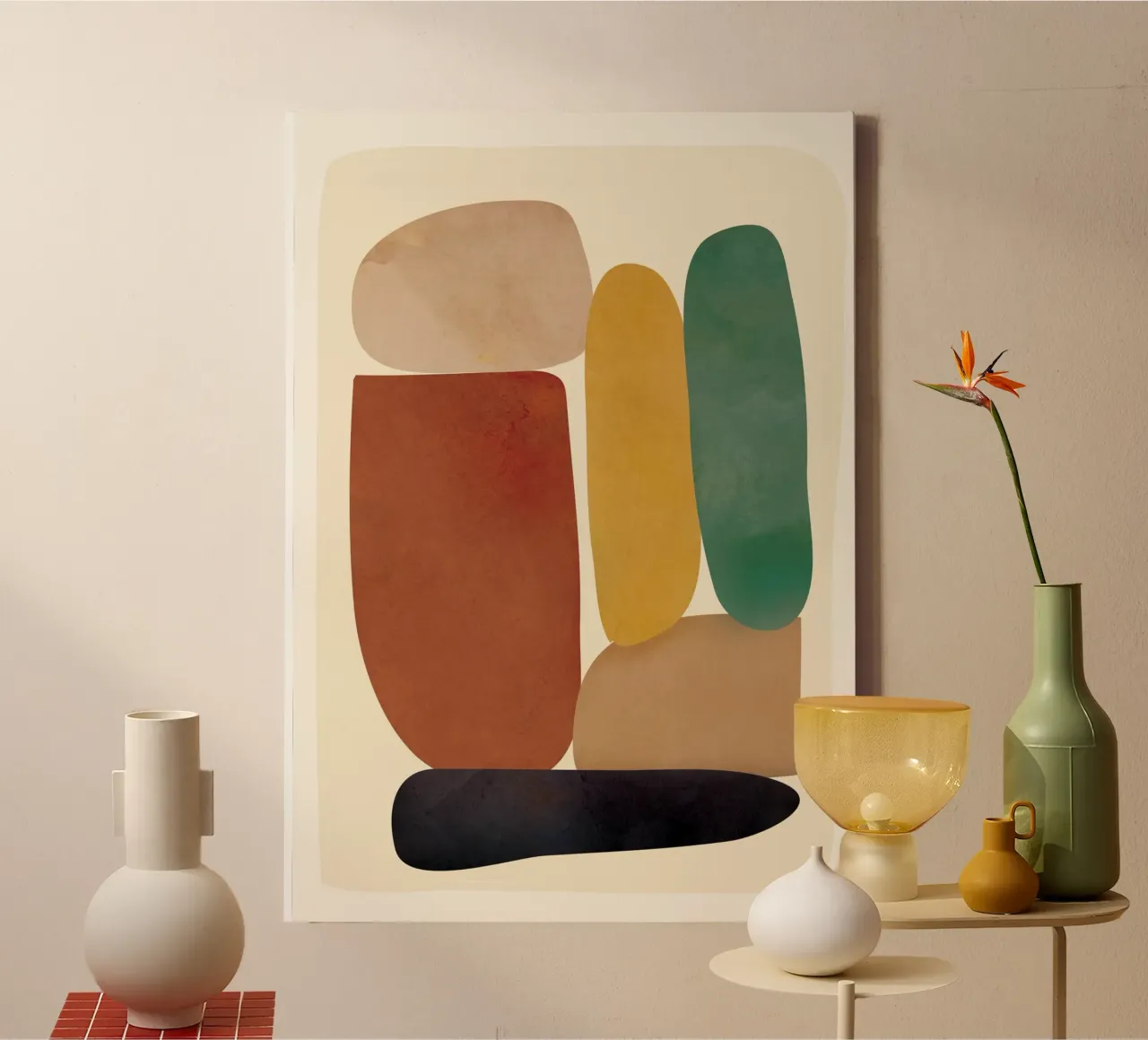 Abstract Minimal Shapes tela con Cornice a cassetta da Flow Line