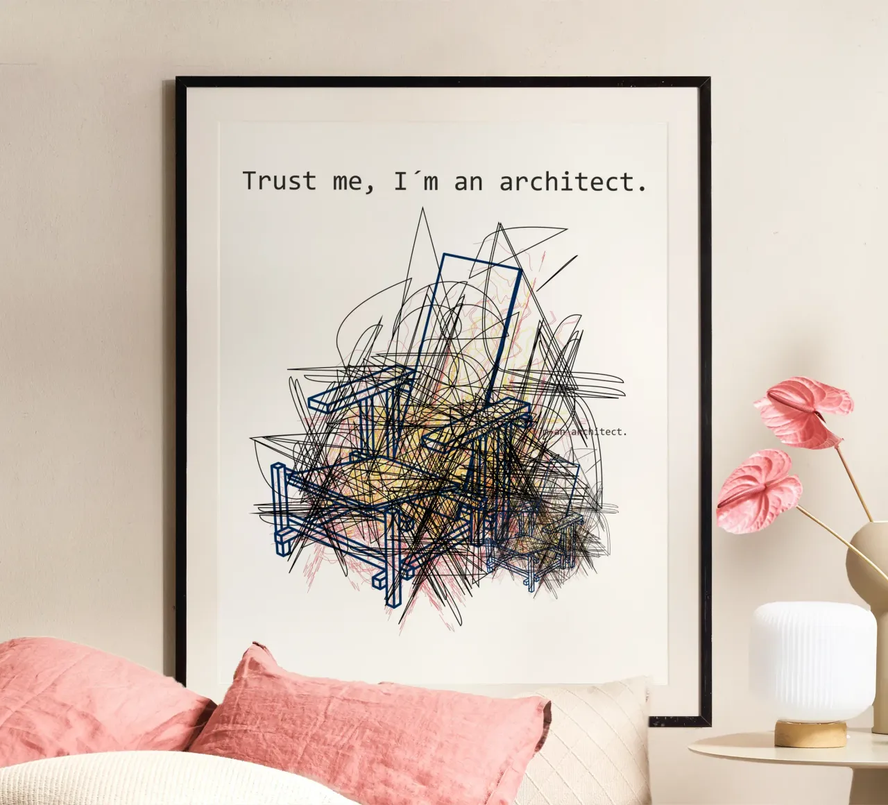 Giochi di architettura 1 poster con telaio in legno da Martin Ahrens