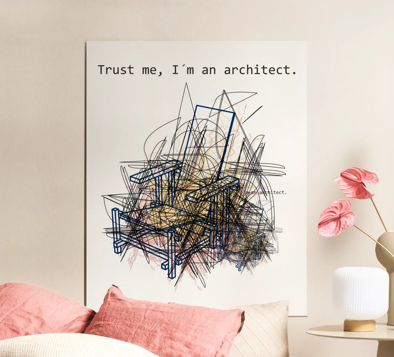 Giochi di architettura 1 poster con telaio in legno da Martin Ahrens