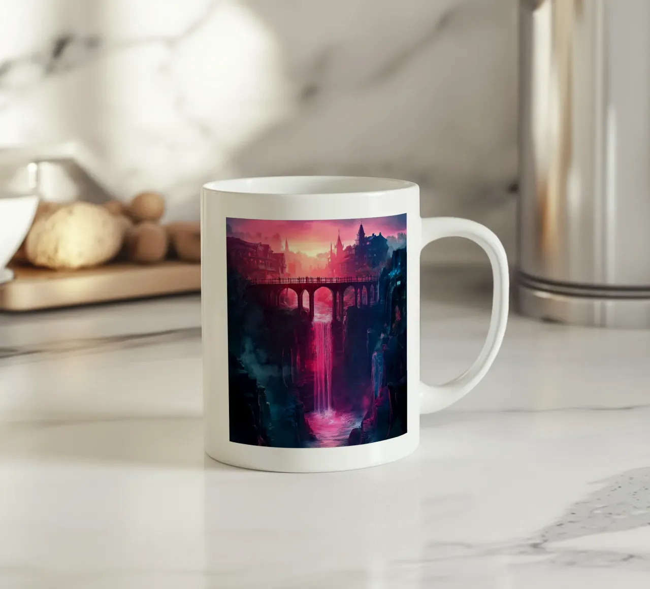 Tramonto viola tazza in ceramica da Motivate-Today