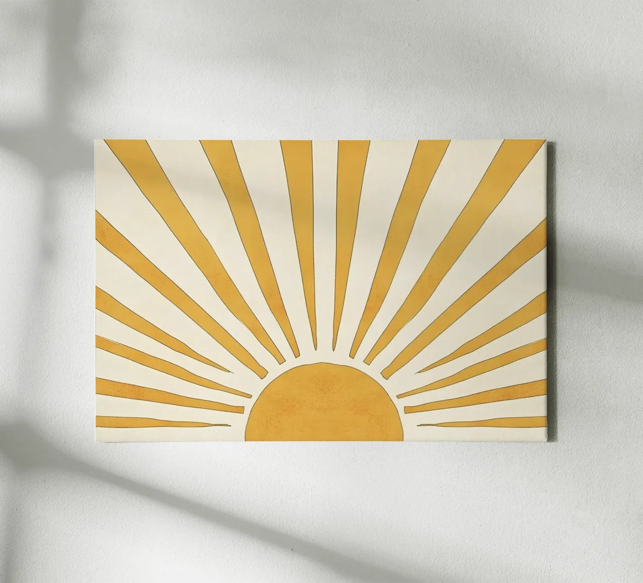 Raggi di sole, sole che fa capolino all'orizzonte, arte dell'alba tela con Cornice a cassetta da Vibrant Vintage Prints