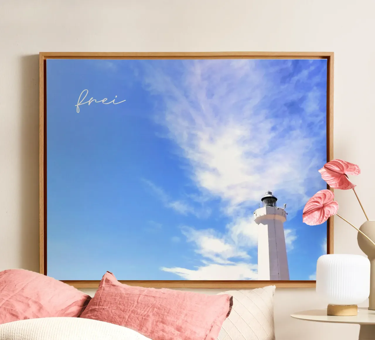 frei (Leuchtturm) tela con Cornice a cassetta da Frida + frei